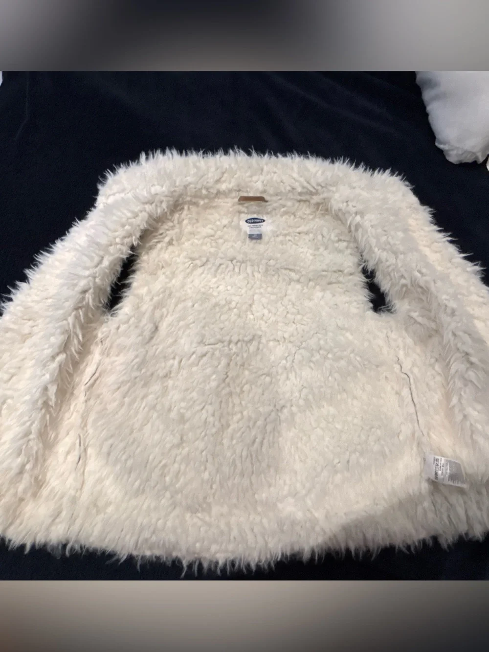Old Navy Cream Faux Fur /Sued Vest - SO CUTE! New!